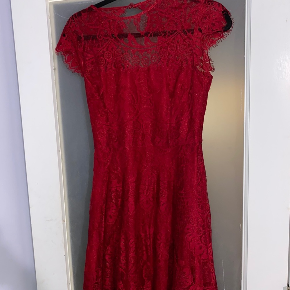 BB dakota red lace skater dress. Size 2